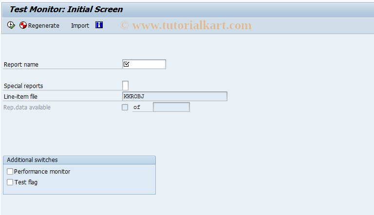 SAP TCode KKOM - Test Monitor Object Record Reports