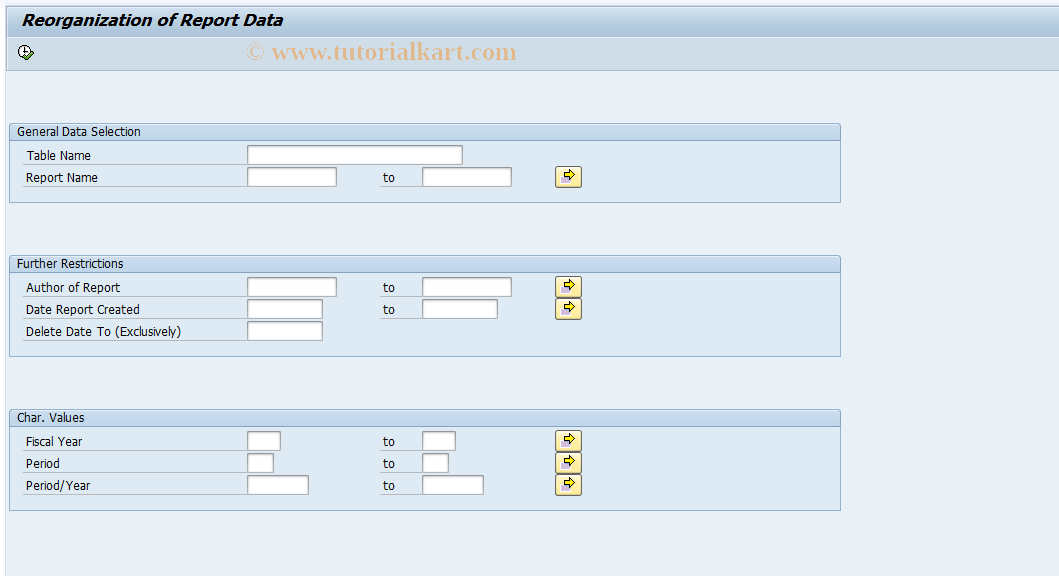 SAP TCode KKON - Reorganization of Report Data