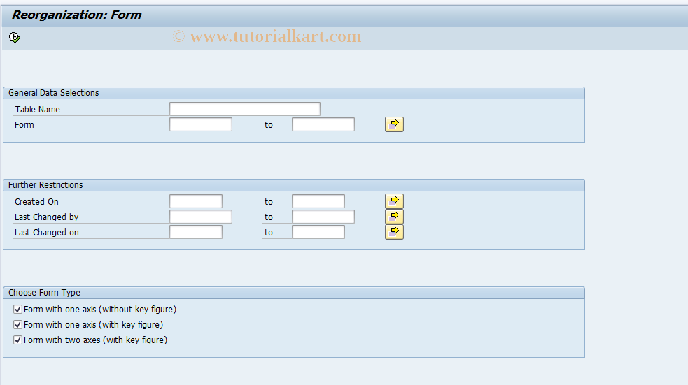 SAP TCode KKOP - Reorganize Forms