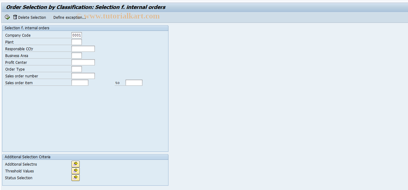 SAP TCode KKPD - Order List for Process Manufacturing