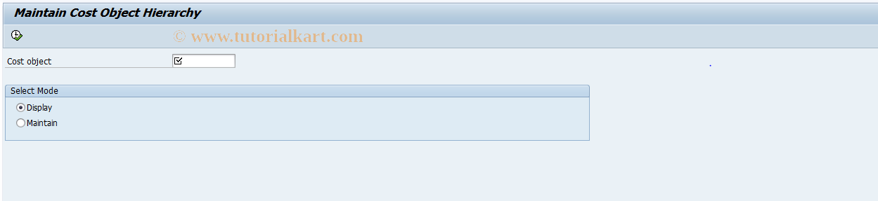 SAP TCode KKPG - Graph. Cost Object Hierarchy Maintenance 