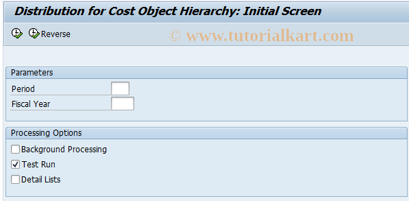 SAP TCode KKPY - Actual Cost Distribution: Cost Object 