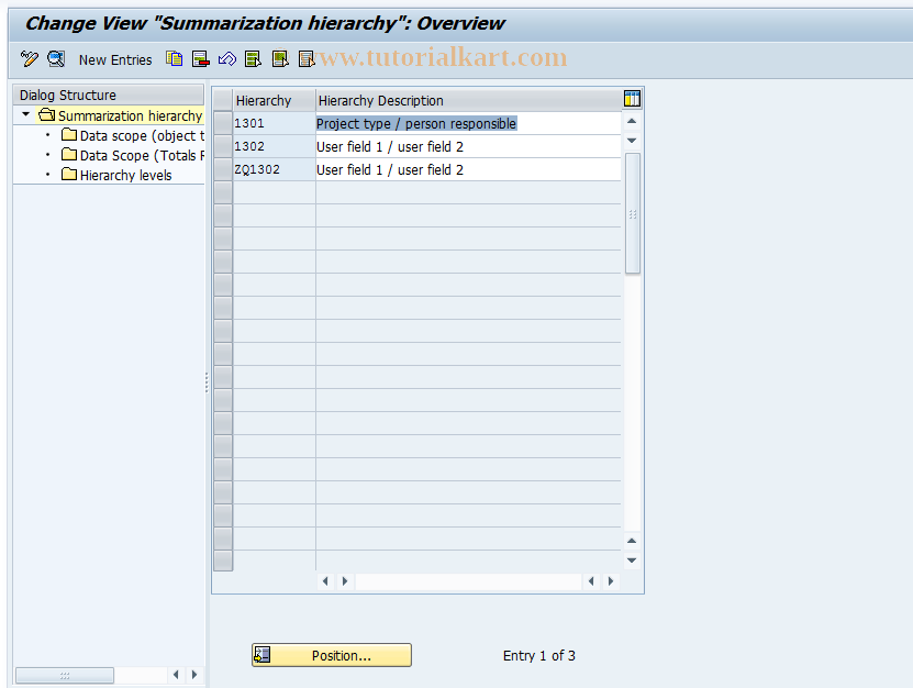 SAP TCode KKR0 - CO Summarization: Hierarchy Maintena