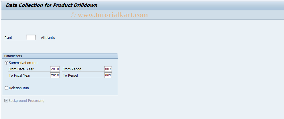 SAP TCode KKRO - Data Collection: Product Drilldown