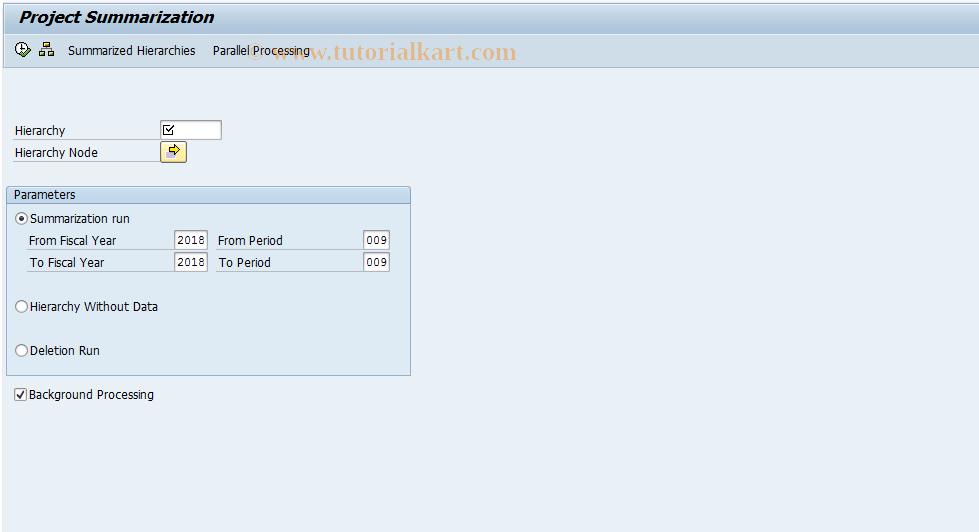 SAP TCode KKRP - Project Summarization