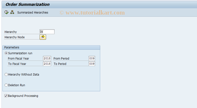 SAP TCode KKRS - Summarization: Repetitive Mfg (COC)