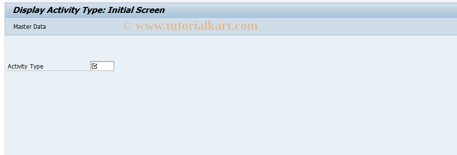 SAP TCode KL03 - Display Activity Type