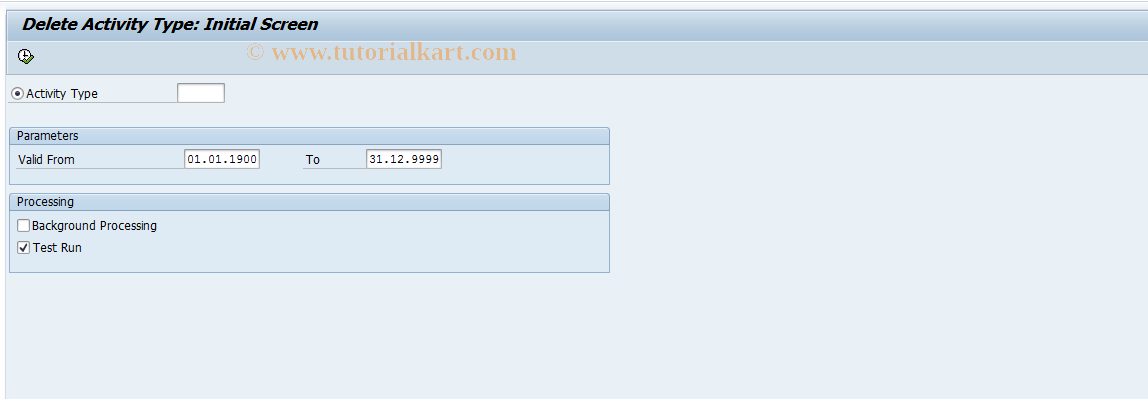 SAP TCode KL04 - Delete Activity Type