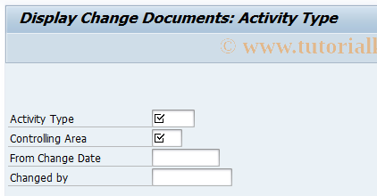 SAP TCode KL05 - Activity type: Display changes