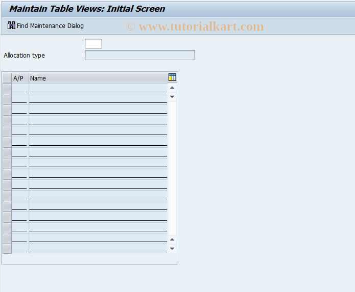 SAP TCode KLAV - Change Allocation Distribution Ledger