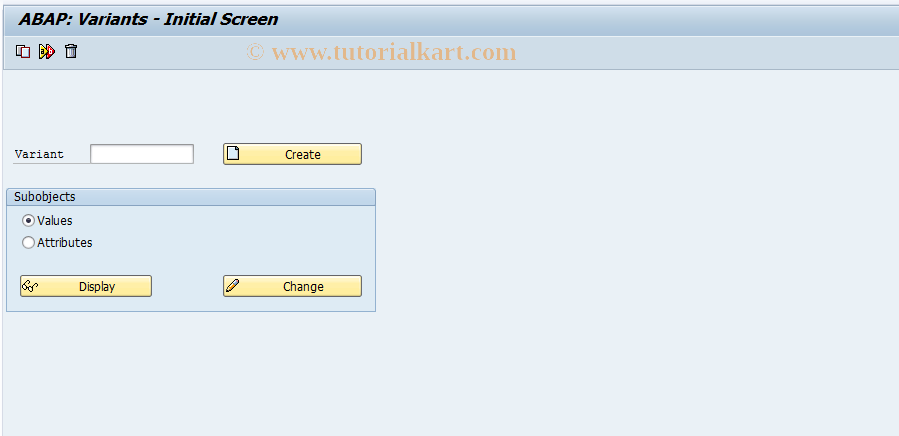 SAP TCode KM3V - Select. Variants for Business Processes