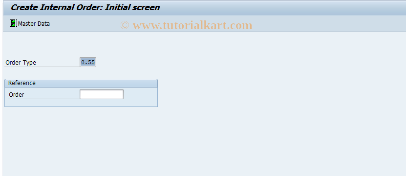 SAP TCode KO01 - Create Internal Order