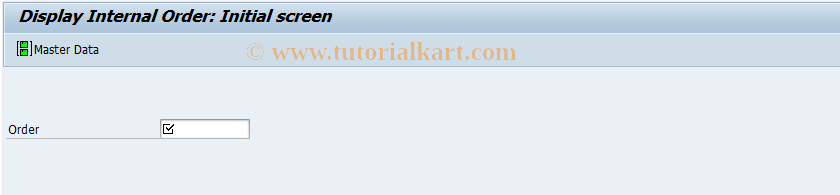 SAP TCode KO03 - Display Internal Order