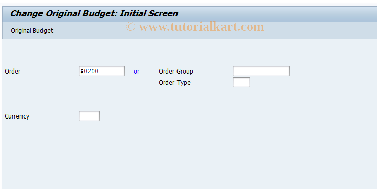 SAP TCode KO22 - Change Order Budget