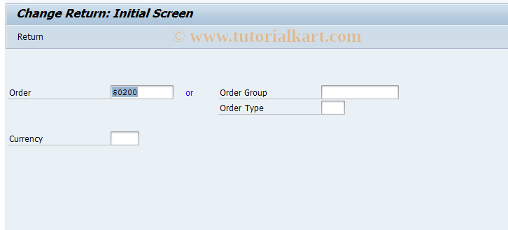 SAP TCode KO26 - Change Order Return