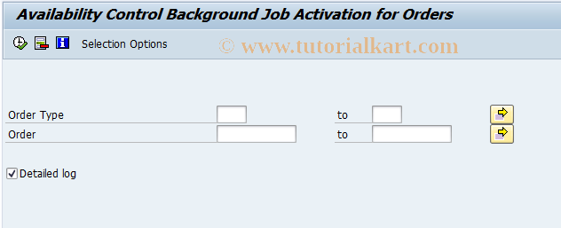 SAP TCode KO30 - Activate Orders Availability Control