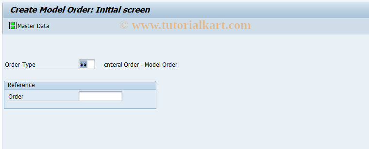 SAP TCode KOM1 - Create CO model order