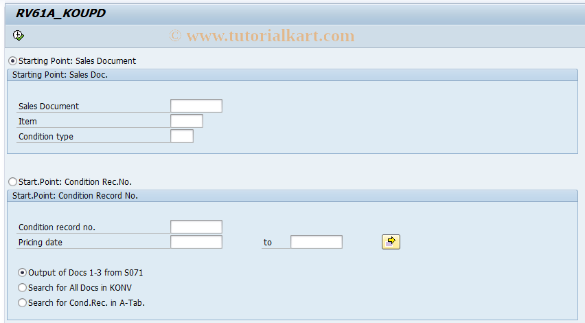 SAP TCode KOUPD - Analysis Tool for Condition Update