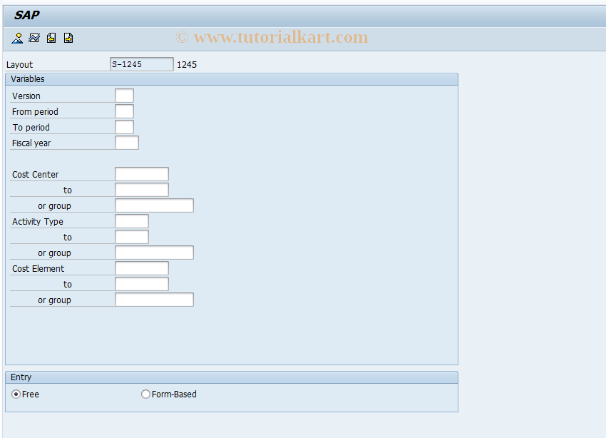 SAP TCode KP17 - Display Plan Data for Primary Costs