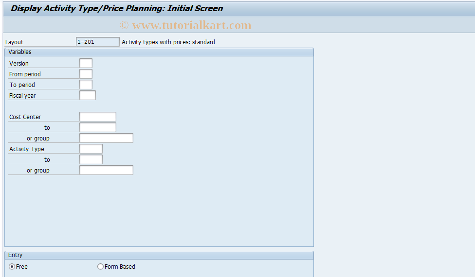 SAP TCode KP27 - Display Plan Data for Activity Types