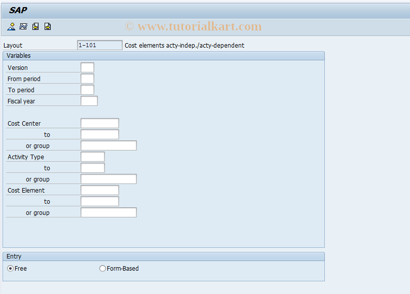 SAP TCode KP36 - Change Secondary Cost Plan Data