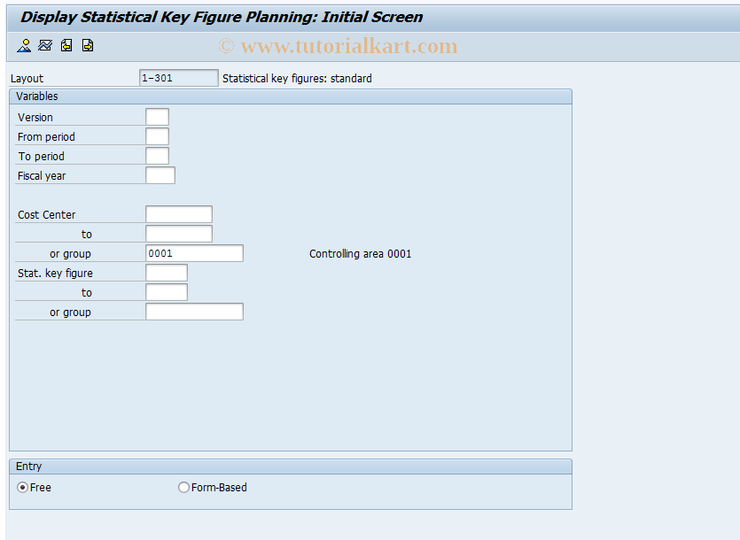 SAP TCode KP47 - Display Statistical Key Figure Plan Data