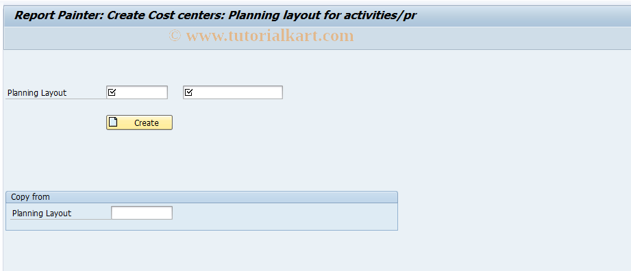 SAP TCode KP75 - Create Activity Type Planning Layout