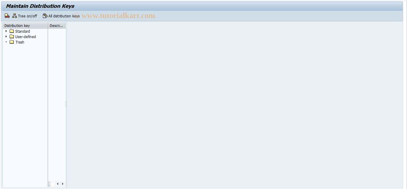 SAP TCode KP80 - Maintain Distribution Keys