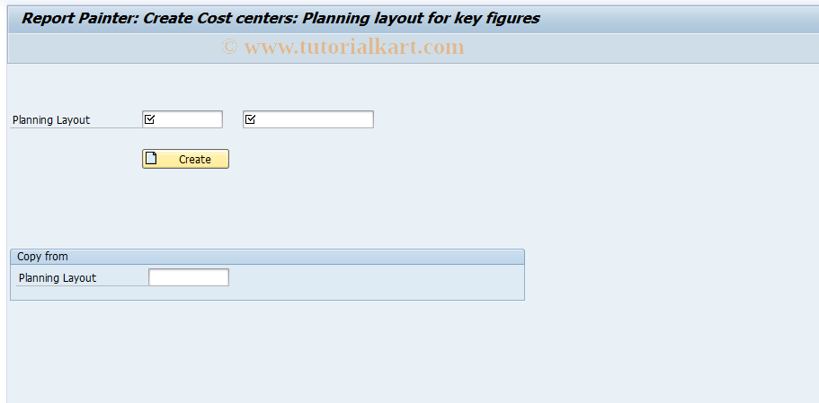 SAP TCode KP85 - Create Statistical KF Planning Layout