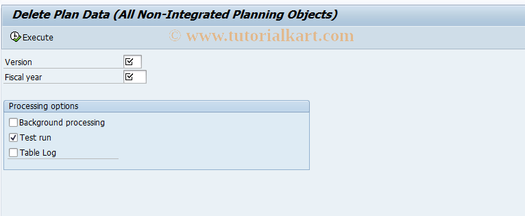 SAP TCode KP91NI - Delete Planning Data