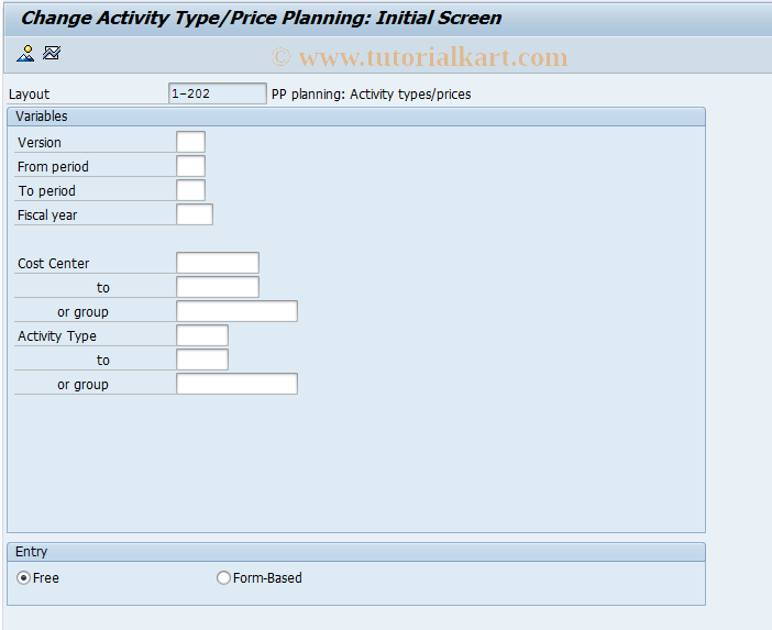 SAP TCode KPB6 - Change Activity Type Plan Data