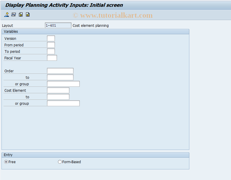 SAP TCode KPC7 - Display activity input planning