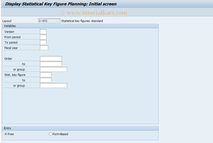 SAP TCode KPD7 - Display Statistical Key Figure Plan Data