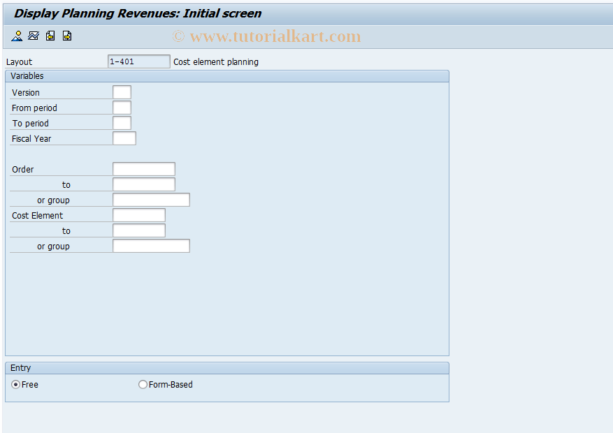 SAP TCode KPE7 - Display Revenue Element Planning