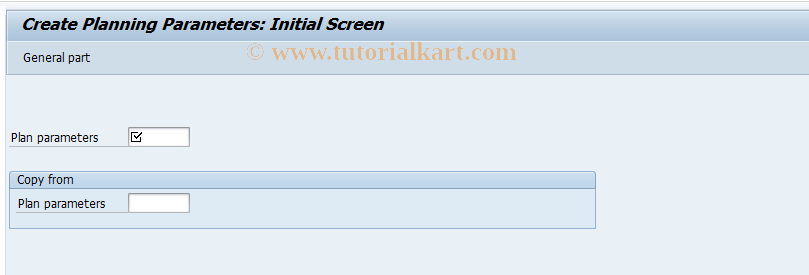 SAP TCode KPG1 - Create Planning Parameters