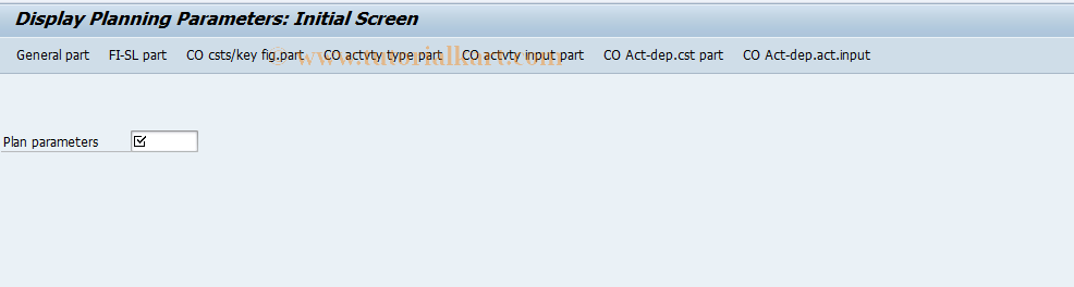 SAP TCode KPG3 - Display Planning Parameters
