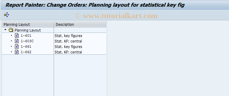 SAP TCode KPH6 - Change Statistical KF Planning Layout