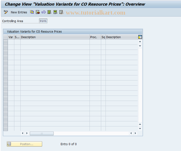 SAP TCode KPRA - CO Resources: Maintenance Price Strategy