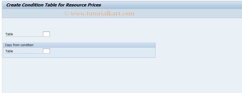 SAP TCode KPRI - Define Price Tables