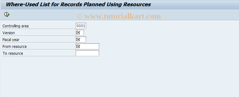 SAP TCode KPRW - Evaluate resources used