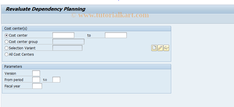 SAP TCode KPRZ - Depend.Planning: Recalculation