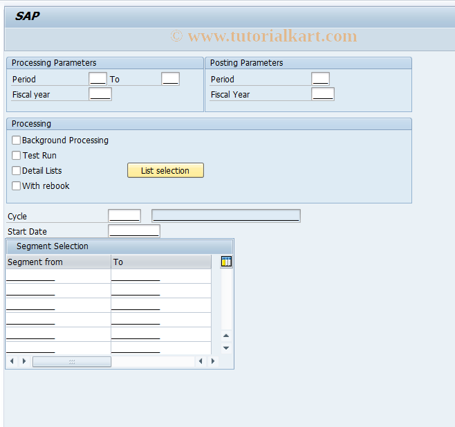 SAP TCode KPSR - Execute Plan Segment Reversal