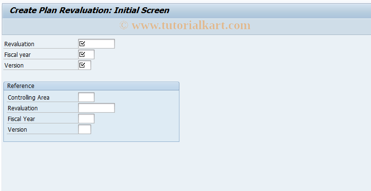 SAP TCode KPU1 - Create Plan Revaluation