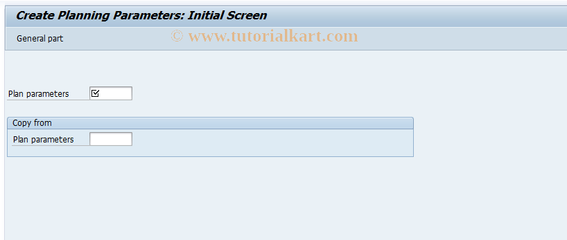 SAP TCode KPY1 - Create Planning Parameters