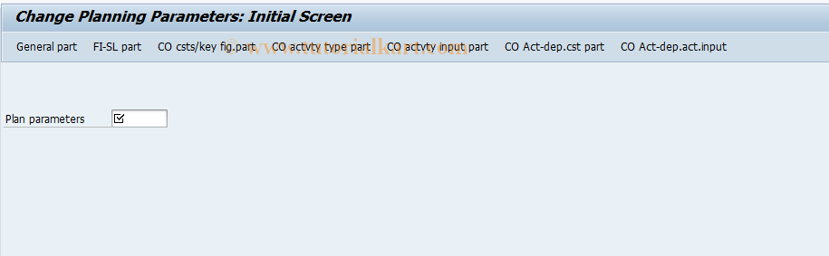 SAP TCode KPY2 - Change Planning Parameters