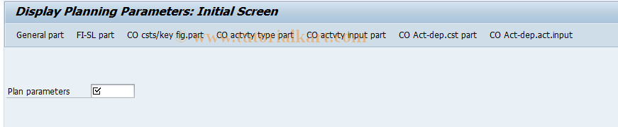 SAP TCode KPY3 - Display Planning Parameters