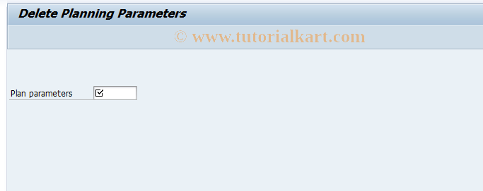 SAP TCode KPY4 - Delete Planning Parameters