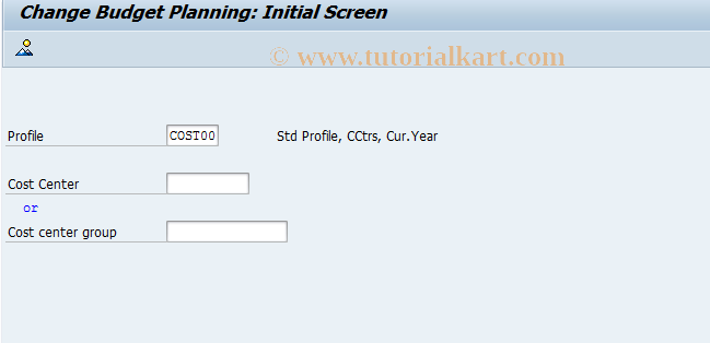 SAP TCode KPZ2 - Change Cost Center Budget