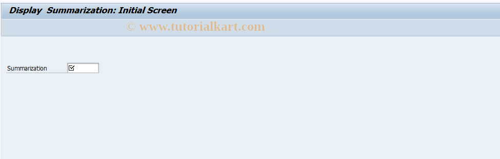 SAP TCode KR03 - Display Summarization