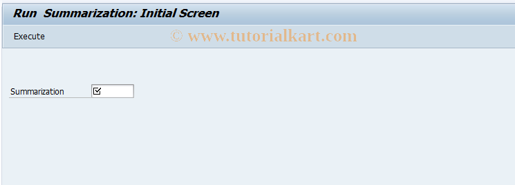 SAP TCode KR05 - Execute Summarization
